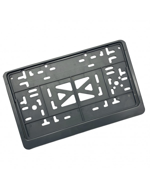 Рамка для номера квадратная с защелкой серая