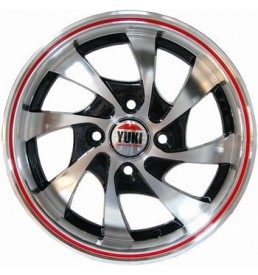 Yuki 802  5.5*13  4*98 ET35 58.6 Machine face with red line lip (S4-RR)