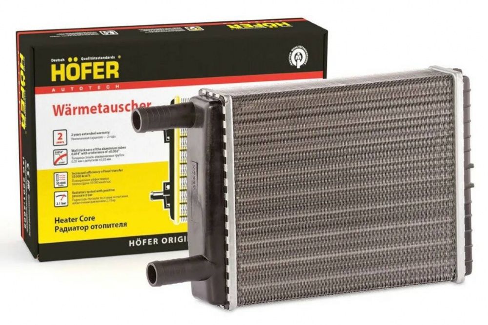 Радиатор отопителя (печки) ГАЗель (трубки 18мм, алюминиевый) HOFER HF 730 232