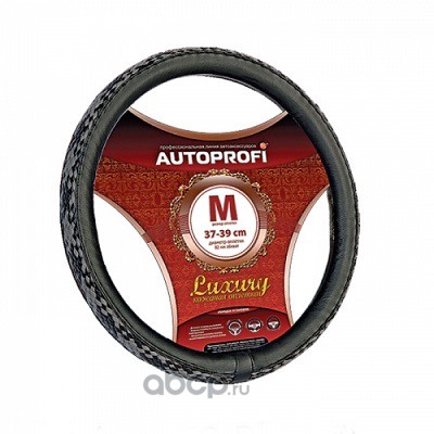 Оплетка AUTOPROFI экокожа (черн. сер.) AP-1931 BK/GY (M)