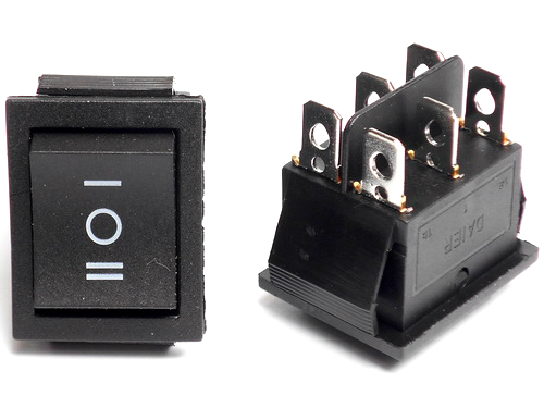 Выключатель (тумблер) прямоугольный белый  DP-3215