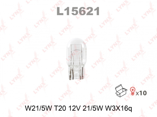 Автолампа LYNXauto W21/5W 12V W3X16Q L15621