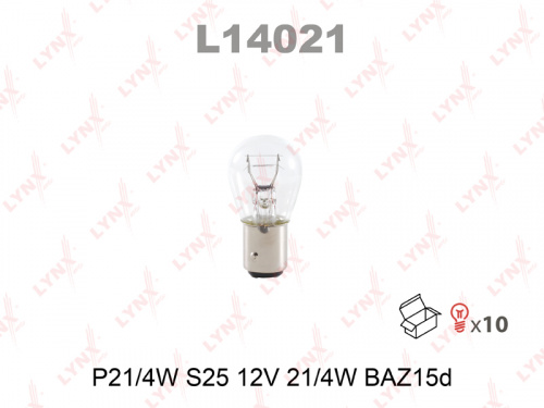 Автолампа LYNXauto 12V P21/4W S25 BAZ15D L14021
